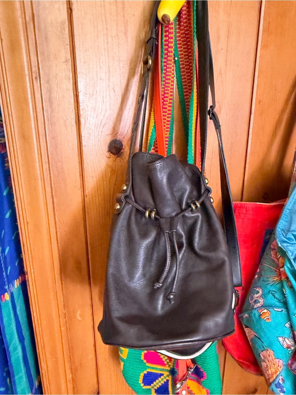 Vintage DKNY shoulder bag purse brown leather